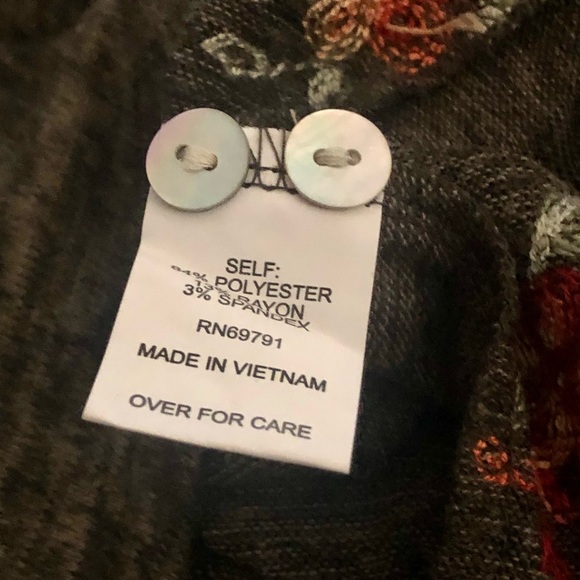 NWT Anthropologie Boho Embroidery Top Charcoal Orange Green - Picture 7 of 10